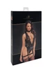 Боді Noir Handmade F297 Libido, M, чорне, мереживо, низ під латекс, відкритий доступ, гартери - изображение 6