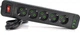 Мережевий фільтр Voltronic F25U, 5 розеток EU+3 USB+PD, кнопка включення з індикатором, 2 м, 3х0.75 мм, 2500W, Black, Box (YT31694) - зображення 1