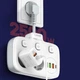 Мережевий подовжувач фільтр LDNIO SE2435 |2500W, 0.01м, 2 розетки, 3USB/1Type-C, 10A/20W, PD/QC| White - зображення 8