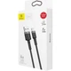 Кабель Baseus Cafule Lightning (CALKLF-AG1) Grey/Black 0.5m - изображение 2