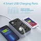 Удлинитель питания MANTO USB C, 3 розетки и 4 USB, 2500 Вт/10 А, 2 м, черный - изображение 3