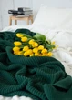 Плед в'язаний Betires Home евро 220х240 Dark Green - зображення 2