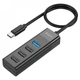 Адаптер хаб Type C Hoco HB25 Type-C to USB2.0*3+USB3.0 black - изображение 2