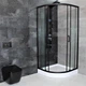Комплект: Душова кабіна DUSEL EF182 Black matt 900*900, скло прозоре+ Душова система зі змішувачем DUSEL LACIO Black - зображення 4
