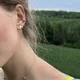 Серьги - пусеты "Акцент" в желтом золоте с07572 Онікс - изображение 2