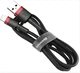 Кабель заряджання Baseus Cafule Cable Lightning – USB 1.0 м 2 A Red/Black (CALKLF-B19) - зображення 2