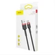 Кабель заряджання Baseus Cafule Cable USB Type-C 3A 1m Red+Black CATKLF-B91 - зображення 1