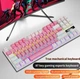 Геймерська механічна клавіатура SkyLion УКР/АНГЛ RGB 87 Keys Blue SWITCH White Pink - изображение 2