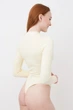 Боді лонгслів жіночій безшовний в рубчик Giulia BODY LONG SLEEVE RIB Світло-жовтий S-M - зображення 5