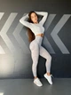 Спортивный женский костюм WOW с эффектом вываривания (рашгард + леггинсы) для фитнеса и йоги PUSH UP XS-S Светло-серый (SX08S) - изображение 14
