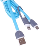 Kabel Libox USB Type A - micro-USB - Lightning M/M 1 m Blue (KAB-KOM-00001) - obraz 4