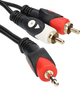 Кабель Libox 3.5 mm (mini-jack) - 2x RCA M/M 1.5 м Black (KAB-POŁ-0042) - зображення 1