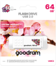 Флеш пам'ять USB Goodram UME2 Spring 64GB USB 2.0 Spring White (UME2-0640W0R11-SP) - зображення 3