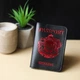Обложка для паспорта "Passport+большой Герб Украины" Hunterman черная с красным.(200077) - изображение 1