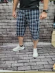 Бриджи шорты Ao Long мужские Клетка большие размеры , Голубой, XXXL - изображение 1