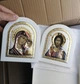 Иконы с напылением серебром для дома Спаситель и Богородица 22х27см (арочные) - изображение 2