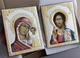 Иконы с напылением серебром для дома Спаситель и Богородица 18х23см (прямая) - изображение 1