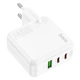 Мережевий зарядний пристрій HOCO Header three-port C115A |1USB/2Type-C, 65W/3A, PD/QC| white - зображення 5