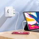Мережевий зарядний пристрій HOCO Header three-port C115A |1USB/2Type-C, 65W/3A, PD/QC| white - зображення 7