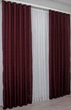 Комплект готових штор VR-Textil Льон Мішковина № 112ш Бордовий 150х270 см 2 шт (30-557) - зображення 5