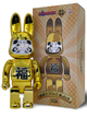 Статуетка Bearbrick x Daruma x Rabbit Gold 400% 28 см Medicom Toy Золотий заєць - зображення 1