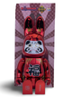 Статуэтка Bearbrick x Daruma x Rabbit Red 400% 28 см Medicom Toy Хромированный заяц - изображение 8