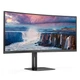 Монитор 34" AOC CU34V5C/BK, WQHD, VA, 100Гц, 1 мс, изогнутый, HDMI, DP, USB-C, USB-hub, колонки, черный - изображение 2