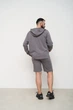 Спортивный костюм мужской тройка лето Handy Wear Summer с кофтой на замке + шорты серый + футболка молочная M - изображение 7