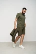 Спортивный костюм мужской тройка лето Handy Wear Summer с кофтой на замке + шорты + футболка хаки M - изображение 6