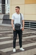 Чоловіча шкіряна сумка планшет через плече 23х26х8 / месенджер плечовий / барсетка на кожний день TIDING BAG Чорний M38-39C - зображення 3