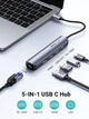 Концентратор 5-in-1 USB Type-C UGREEN CM418 гигабитный Ethernet адаптер RJ45 HDMI 4K HUB USB 5Gbps с дополнительным питанием PD 100W Сетевая карта Grey (10919) - изображение 8