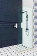 Душова перегородка Velino Meridian Gold скло матове 90x200 - зображення 1