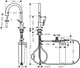 Hansgrohe Змішувач для кухні Hansgrohe Aqittura M91, довж.виливу - 240мм, витяжний, 1важіль, FilterSystem 210, чорний матовий - изображение 3