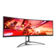 Монитор изогнутый AOC AGON AG493QCX TFT 48.8" Dual-FHD VA 144Гц HDMIx2 DP USB-hub HAS колонки Black (AG493QCX) - изображение 3