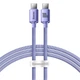 Кабель Baseus Type-C - Type-C 100W 5A 1.2 метра Crystal Shine Purple (CAJY000605) - изображение 1