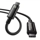 Кабель Baseus Type-C - Type-C 240W 3м PD Tungsten Gold Data Black (CAWJ040201) - зображення 3
