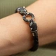 Срібний браслет "Пантера" з фіанітами (шкіра) 565L 18 Онікс 18 - зображення 4
