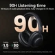 Навушники Ugreen HP202 HiTune Max5 Hybrid Active Noise-Cancelling Headphones Black - зображення 6
