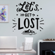 Вінілові наклейки декор Let's get lost 97х102см туризм гори мотиватор Happy Pocket Чорний матовий - зображення 2