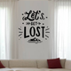 Вінілові наклейки декор Let's get lost 97х102см туризм гори мотиватор Happy Pocket Чорний матовий - зображення 4