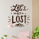 Інтер'єрні наклейки на стіну Let's get lost 97х102см туризм гори мотиватор Happy Pocket Коричневий матовий (HP-089M-800M) - зображення 1