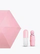 Карманный зонт от дождя и солнца с футляром Capsule Umbrella Розовый с черным - изображение 3