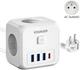 Мережевий зарядний пристрій ESSAGER Magic Cube 7 in 1 Wall Socket 3 sockets 3 USB-A 1 Type-c (ECTAC-MFB02-Z) - зображення 2
