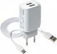 Зарядний пристрій XO L35D 2.1A 2 Usb + кабель Type-C White - зображення 1