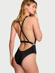 Купальник закритий жіночий Victoria's Secret Shine Strap Plunge One-Piece Swimsuit Чорний M - изображение 3