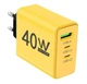 Зарядное устройство Блок питания для телефона AD65 40W 2 Type-C USB Блок зарядки для Samsung, iPhone, Xiaomi, Redmi, Huawei, Realme Yellow - изображение 1
