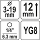 Торцева Фреза YATO Для Зняття Фаски (Ø 3-19 мм) 1/4" (YT-22357) - зображення 2