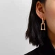 Серьги vintage золотистые "цепь" из двух звеньев бижутерия - изображение 3