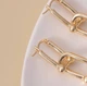 Серьги vintage золотистые "цепь" из двух звеньев бижутерия - изображение 4