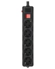 Мережевий фільтр подовжувач Power filtr 1.8м Gembird SPG5-G-6B-PRO 5 розеток 16A 1мм2 Black - зображення 2